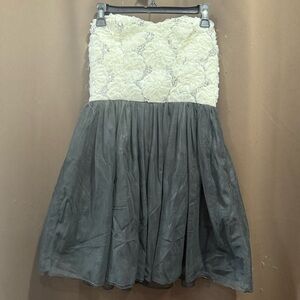 Speechless Strapless Floral White and Black Mini Dress, Size 9, NWT